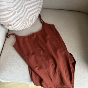 Free People intimates Rust Brown Sleeveless Bodysuit